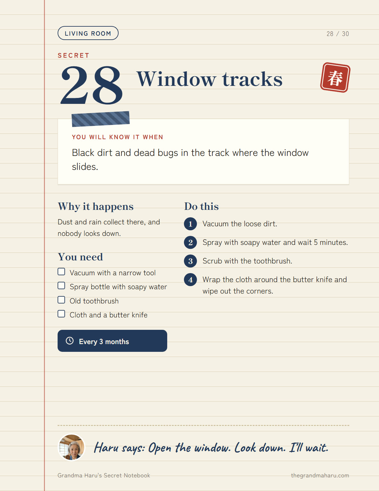 Notebook page: window tracks